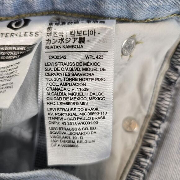 Levis Low Pro Straight Jeans Womens 29 Light Wash Ripped Distressed Cotton - Picture 10 of 16